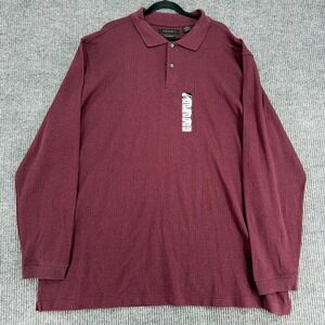 AXIST men's 3XLT maroon red long sleeve polo shirt big tall new tags